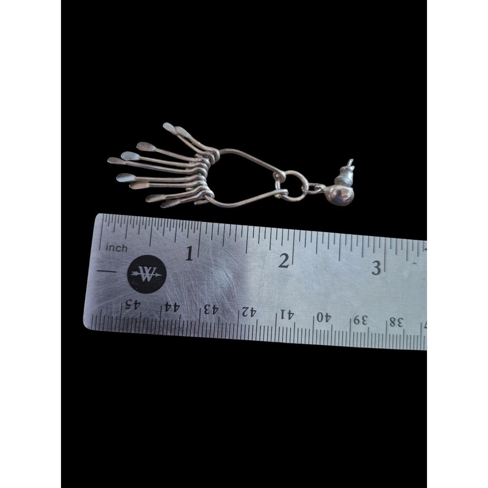 Antiqued Silver Fringue Earrings Modern Paddle Dangle Earrings - Picture 2 of 2
